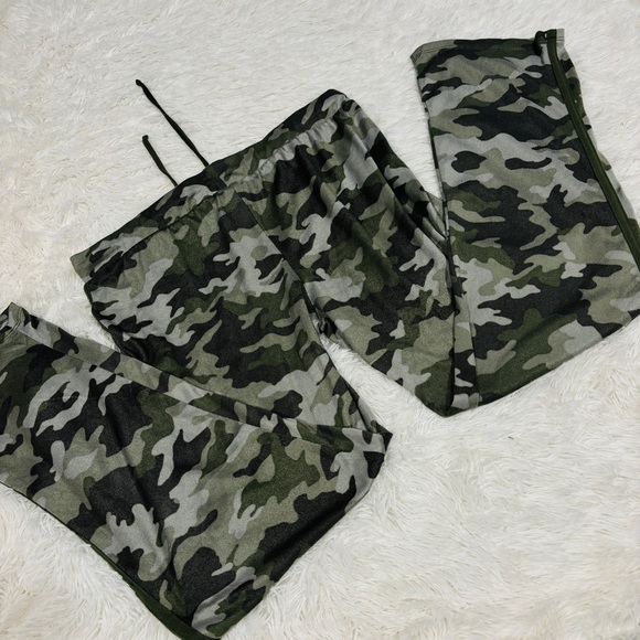 Lucky Brand Green Camo Print Super Soft Pajama PJ Lounge Pants Medium - Picture 9 of 11